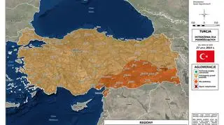 Mapa ostrzeżeń dla Turcji