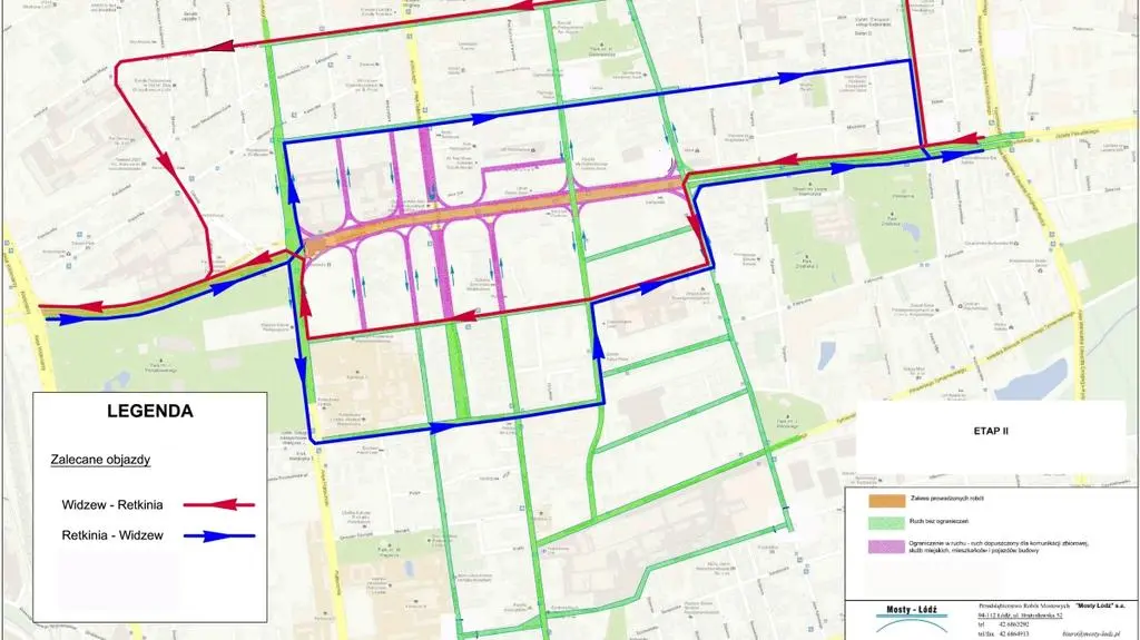 Mapa proponowanych objazdów