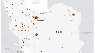 Mapa protestów w Iranie