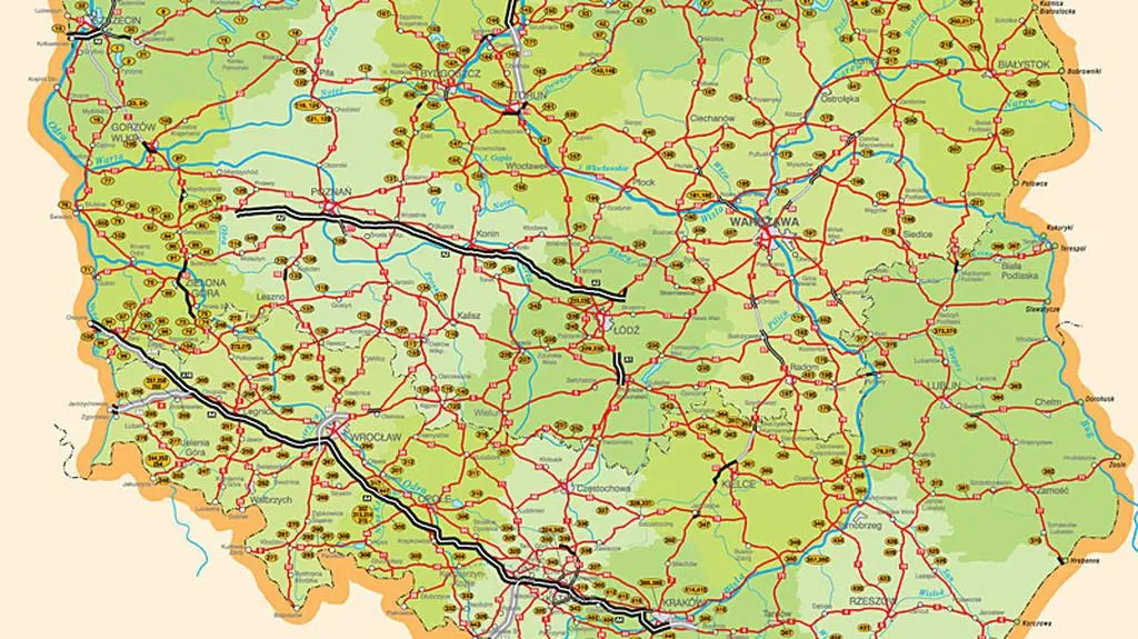 Mapa robót drogowych fot.GDDKiA