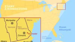 Mapa stanu New Hampshire