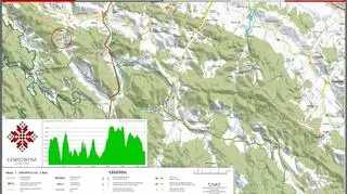 Mapa trasy 70 km Łemkowyna Ultra Trail