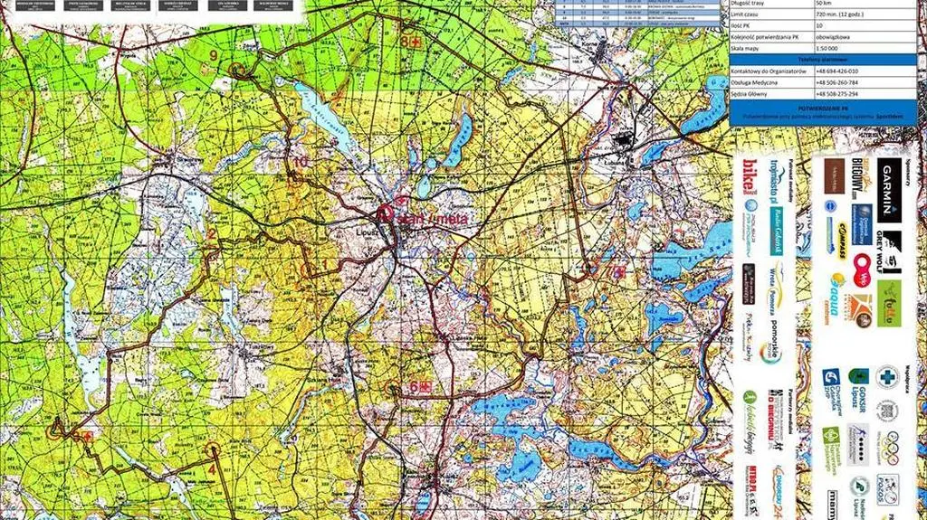 Mapa trasy na 50 km i nasz wariant - Harpagan-48