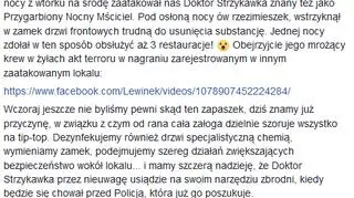 Mężczyzna pojawił się też w restauracji "Wół i spółka" 