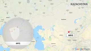 Miasto Arys lyży na południu Kazachstanu 