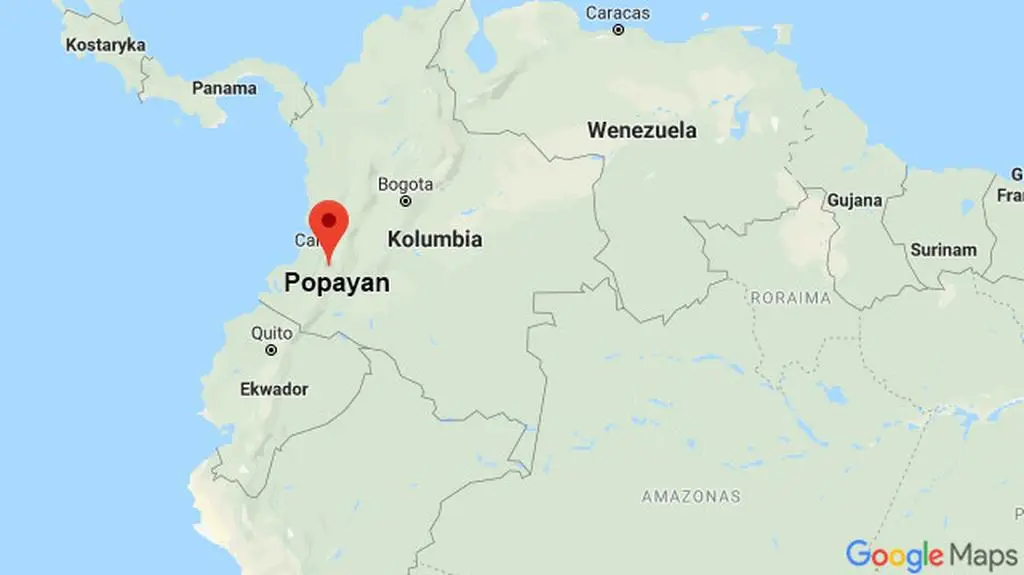 Miasto Popayan w Kolumbii