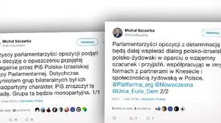 Michał Szczerba na Twitterze o grupie polsko-izraelskiej