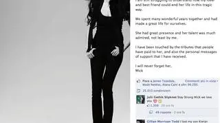 Mick Jagger na swoim Facebooku opublikował pożegnanie i zdjęcie ukochanej