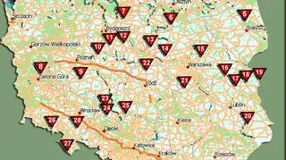Miejsca, w których wystąpią poważne utrudnienia w ruchu