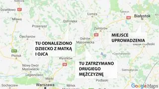 Miejsca zatrzymania porywaczy 3-letniej Amelki i jej matki 