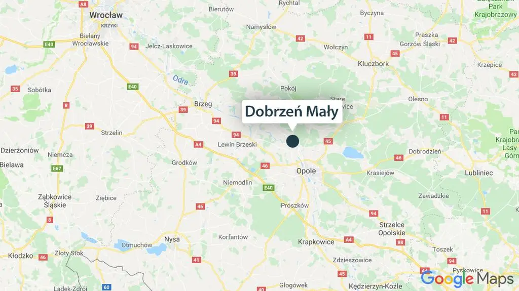 Miejsce wypadku Dobrzeń Mały