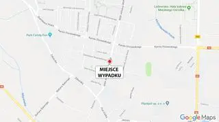 Miejsce wypadku kolumny prezydenta w Oświęcimiu