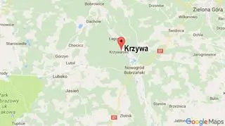 Miejscowość Krzywa, w której doszło do wypadku