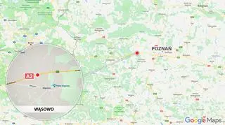 Miejscowość Wąsowo (wielkopolskie) - miejsce, w którym doszło do wypadku na A2