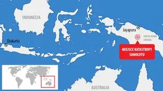 Mijesce katastrofy samolotu linii Trigana Air Services w Indonezji