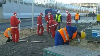 Mikołaje na budowie