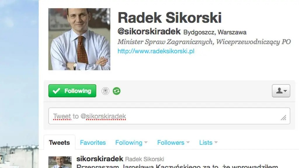 Minister na Twitterze