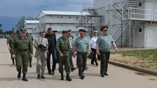 Minister obrony Rosji gen. Siergiej Szojgu z gospodarską wizytą w 7. Bazie w Gudaucie w Abchazji (maj 2014)