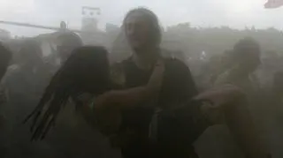Momentami w pyle niewiele było widać\PAP/Lech Muszyński