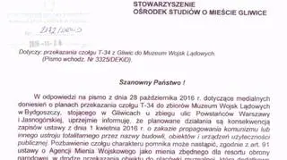 MON o czołgu jako pomniku komunizmu