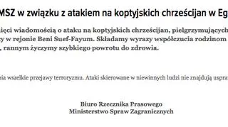 MSZ potępiło atak na koptyjskich chrześcijan w Egipcie