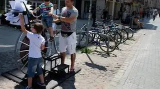 "Mutoskop" napędzany mechanizmem rowerowym