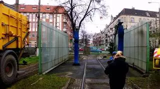 Myjnia tramwajowa na terenie zajezdni