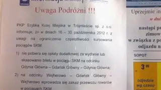 Na czas remontu SKM wprowadza zakaz podrózowania z rowerami