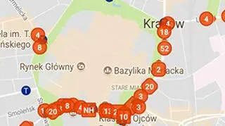 Na mapie widać ruch tramwajowy w dniu 3 października 