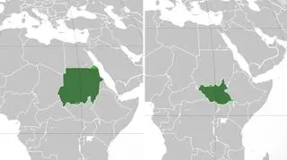 Na zdj. po lewej stronie - dzisiejszy Sudan. Po prawej oddzielony już Sudan Południowy