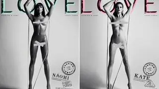 Naomi Campbell i Kate Moss, wraz z sześcioma innymi modelkami, rozebrały się dla "Love" w ub.r. (fot. Love)
