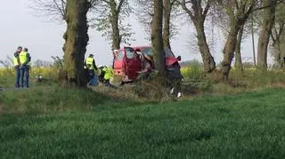 Nie wiadomo dlaczego bus uderzył w drzewo