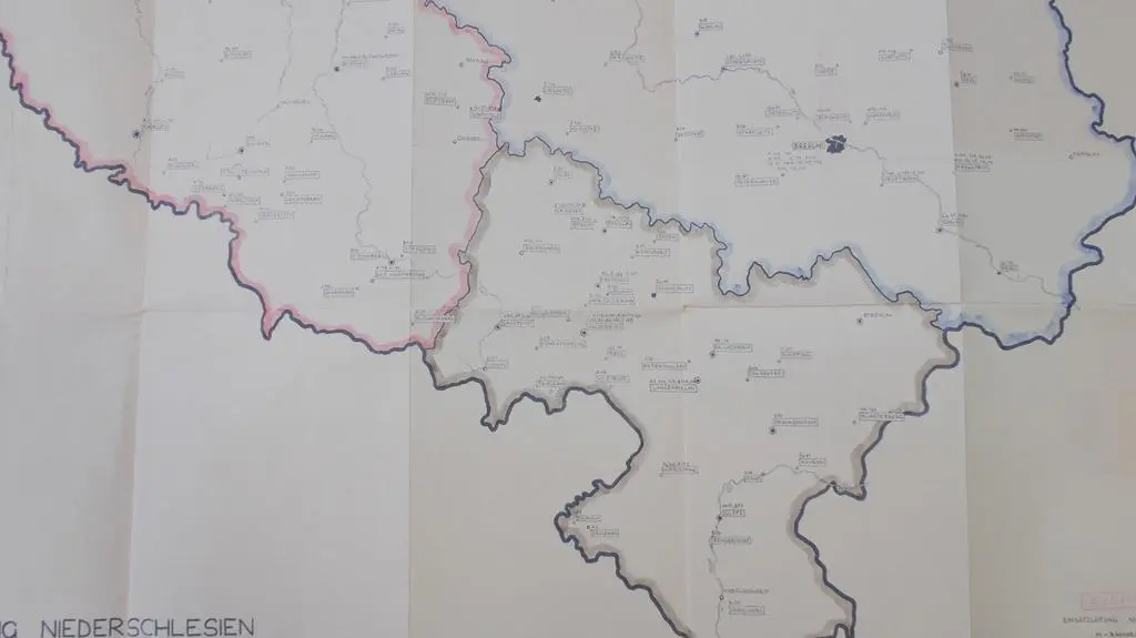 Niemiecka mapa Dolnego Śląska
