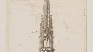 Notre-Dame, iglica 1860, akwaforta.