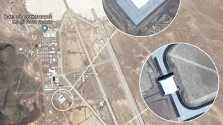 Nowe budynki w Strefie 51. Górny powstał około dekady temu, być może na potrzeby tajnego drona RQ-180. Dolny w ostatnich latach, być może na potrzeby bombowca B-21