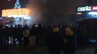 Nowy Sącz. Pożar stoisk z fajerwerkami (Bartłomiej Dyrek)