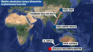 Obiekty odnaleziono tysiące kilometrów od planowanej trasy lotu