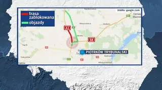 Objazdy wytyczone przez policję