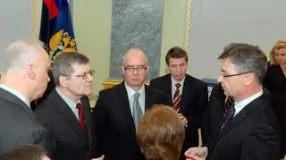 Od lewej Aleksandr Bastrykin, Jurij Czajka, Andrzej Seremet. Pierwszy z prawej Krzysztof Parulski. Moskwa, maj 2010