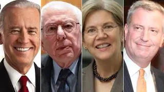 Od lewej: Joe Biden, Bernie Sanders, Elizabeth Warren, Bill de Blasio
