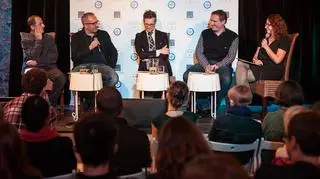 Od lewej: nominowani Michał Sobol, Mariusz Grzebalski, Jacek Dehnel, Wojciech Bonowicz