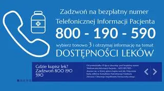 Od poniedziałku ruszyła infolinia NFZ w sprawie dostępności leków