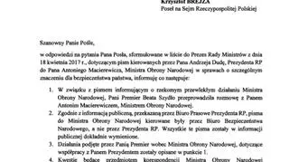 Odpowiedź na zapytania Brejzy z KPRM 