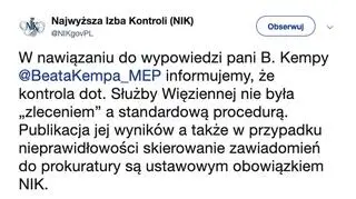 Odpowiedź NIK na słowa europosłanki PiS Beaty Kempy