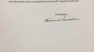 Odpowiedź PO na pismo marszałka Sejmu