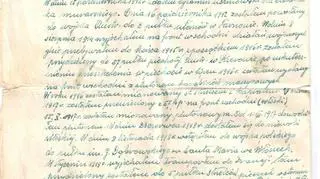 Odręcznie napisany życiorys żołnierza