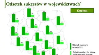 Odsetek sukcesów w województwach 