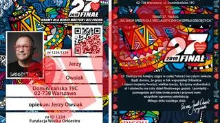 Oficjalnay wzór identyfikatora 27. Finału Wielkiej Orkiestry Świątecznej Pomocy