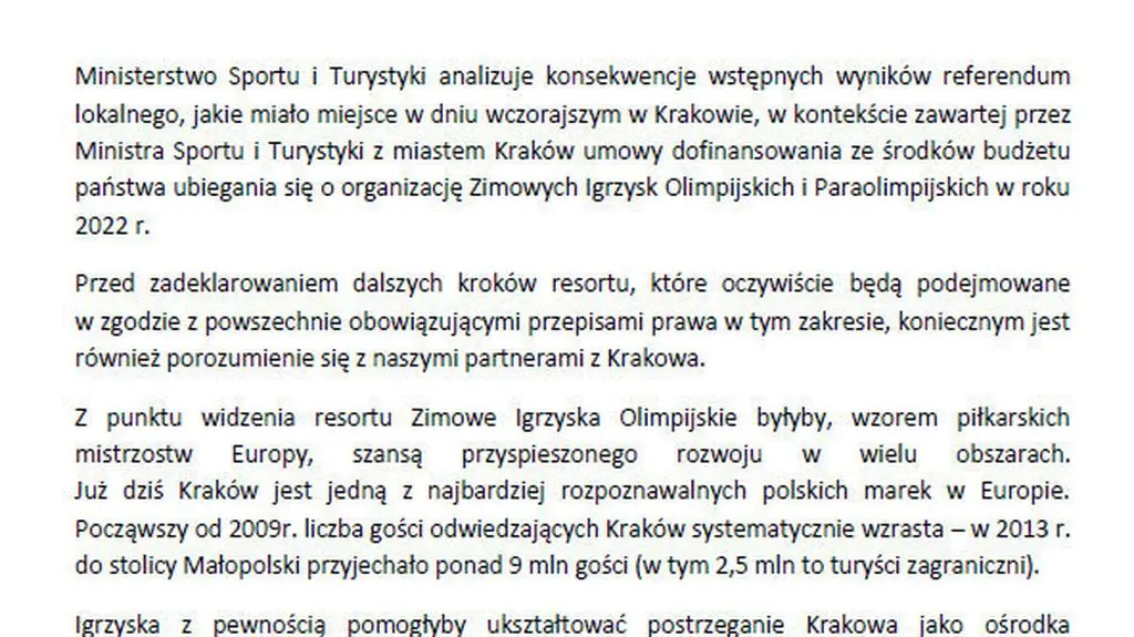 Oficjalne stanowisko MSiT po referendum