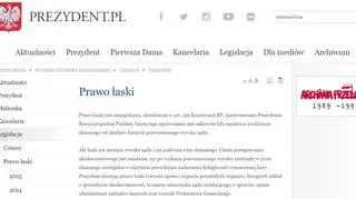 Oficjalny serwis prezydenta podaje, że prawo łaski stosuje się wobec osób prawomocnie skazanych